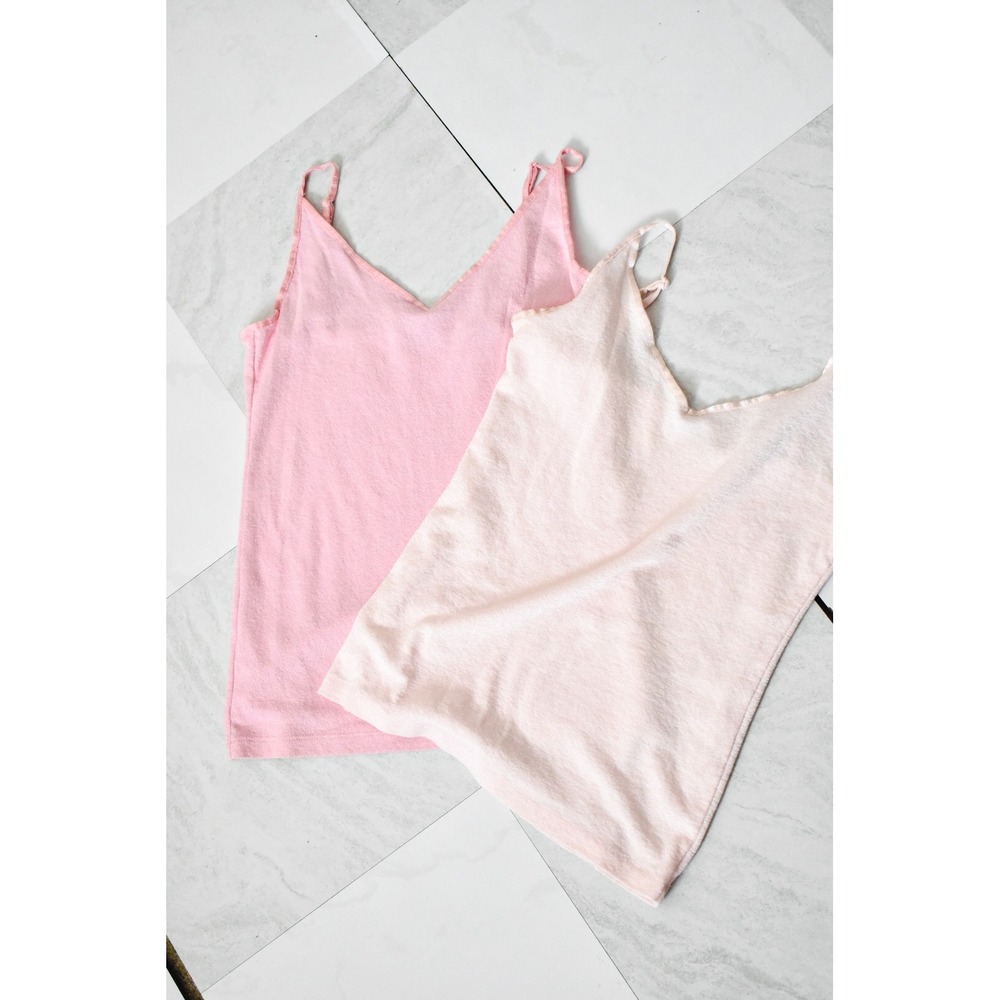 Q&A‎ Camisole Tank Tops Women XL Pink Peach Y2K 2-Pack V-Neck Strappy